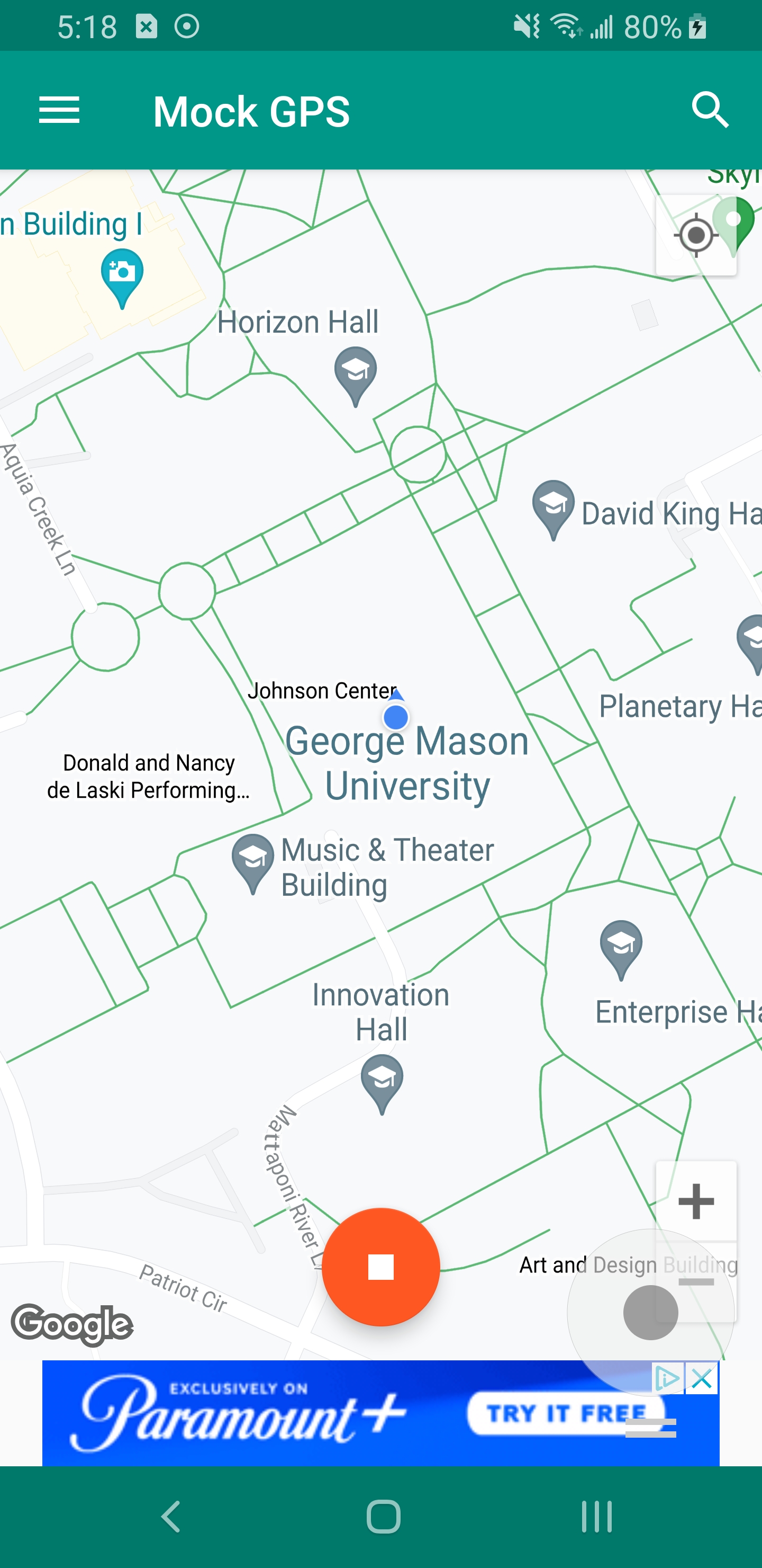 Figure 1: GPS spoofing app