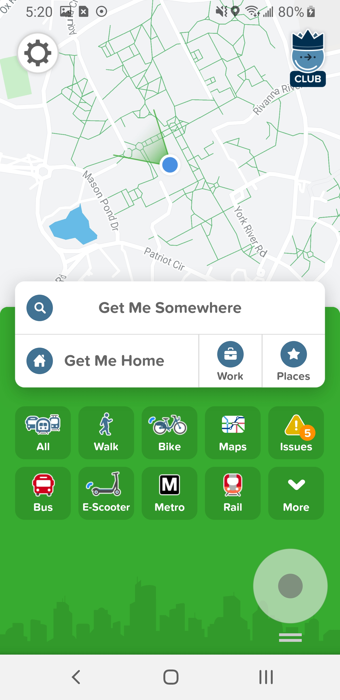 Figure 2: Spoofed location in Citymapper