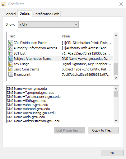 Subject Alternative Names
